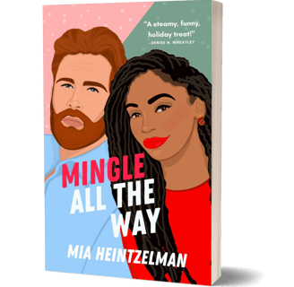 Black woman with locs and bright red lipstick; white red-haired man in blue shirt