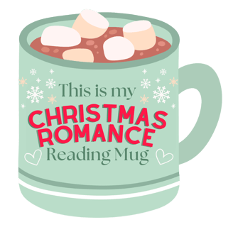 Jade colored mug with hot cocoa and marshmallows - This is my Christmas Romance Reading Mug 