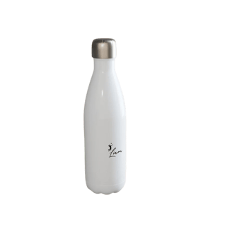 Botella de agua de acero inoxidable blanca 17 oz
