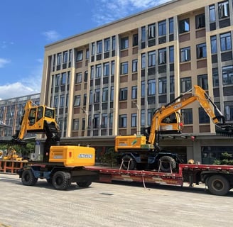 a truck with a crane on it's back and a crane on the back