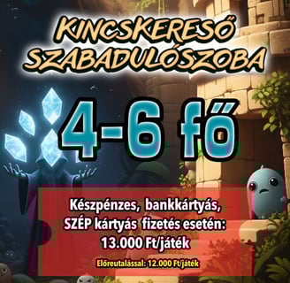 KINCSKERESŐ SZABADULÓSZOBA 4-6 Fő