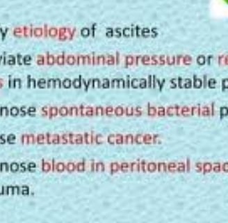 Abdominal Paracentesis Diagnostic and Therapeutic