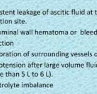 Abdominal Paracentesis Diagnostic and Therapeutic complication