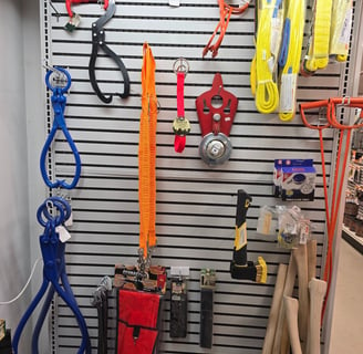 tongs ,pulp hooks, tow straps