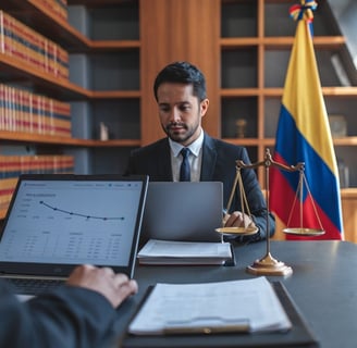 a man in a suit and tie is sitting at a desk