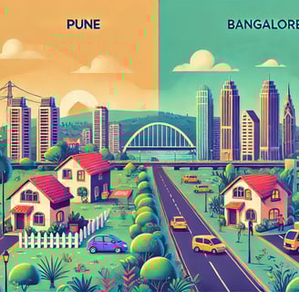 An illustration of pune and bangalore.