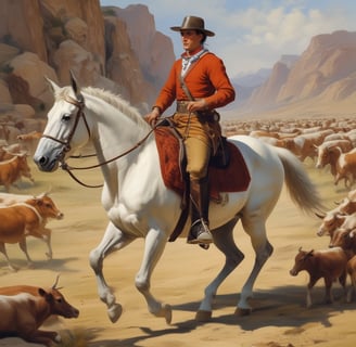 a man in a red coat riding a horse in working equitation