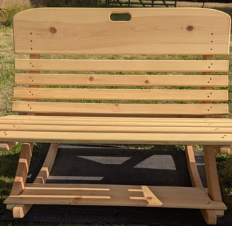 Eugene Desaulniers' rocking bench