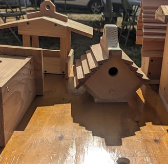 Eugene Desaulniers' bird houses