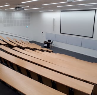 The main lecture theatre can be accessed from the ground floor