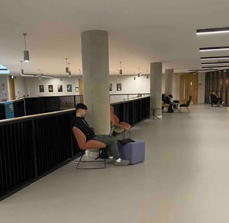TSI upper level includes quiet seating areas which we will use for the 1 to 1s
