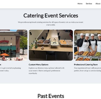 a website page with a picture of a restaurant