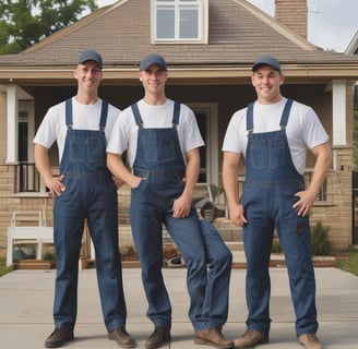A person is holding a pair of gardening shears in one hand and green peppers in the other while standing outdoors in a lush garden. The background is filled with green foliage, and the person is wearing a white t-shirt.