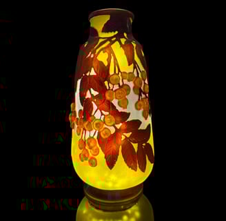 Vase verre soufflé Gallé