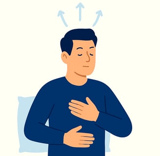 A man doing breath exercises