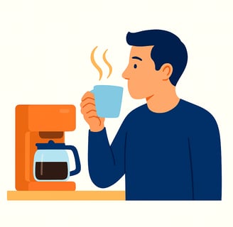 A man drinking Coffee