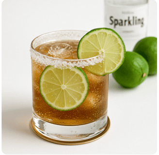 Brown Beverage with Lime