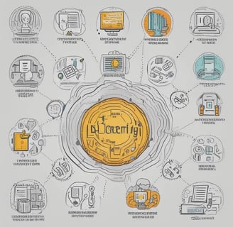 a circular diagram of a circular object with a clock on it