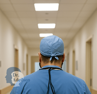 Dr. Adeilson no corredor de um Hospital , Hospital Santa Rita