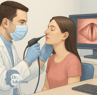 exame de videolaringoscopia via nasal