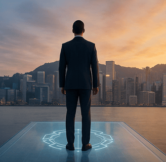 Executive looking at the future
