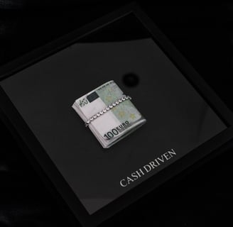 a cash money motivational wall art with a cash note that motivate