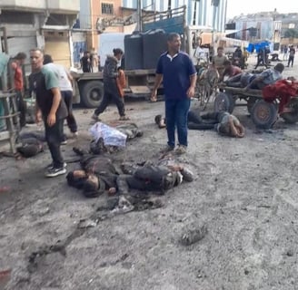 martyred Palestinian civilians in Khan Younis after Israeli forces opened fire near an aid distribu