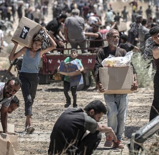 Palestinians suffer from extreme exhaustion after fleeing gunfire near the American aid center in Ga