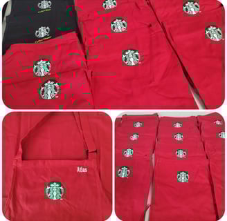 Bulk Order Starbucks Aprons Embroidery - embroidery by Stitch & Thread Co. in San Antonio, TX