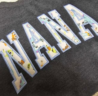 NANA appliqué embroidery with patterned fabric - San Antonio, TX
