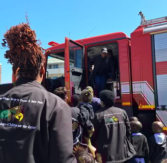 Duncan Village safe park Fire Department truck riding🚒
