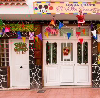 a decorated entrance to a building nursery