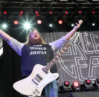 Tommi Holappa, guitarist of the Swedish stoner rock band GREENLEAF