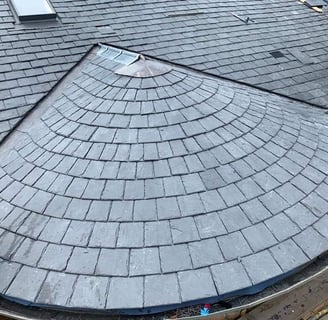 high quality slate roof with lead capping