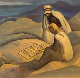 Signos del cristo-Pintura de Nicolas Roerich