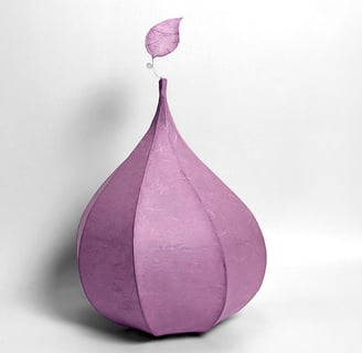 Jeune Foli  Tischlampe Papier florale Beleuchtung Keimling Knospe mit Blatt Natur LED-Lampe Lavendel Flieder Rosa ohne Kabel