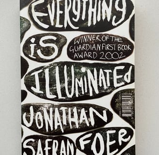 a book cover with a quote about everything is illuminated