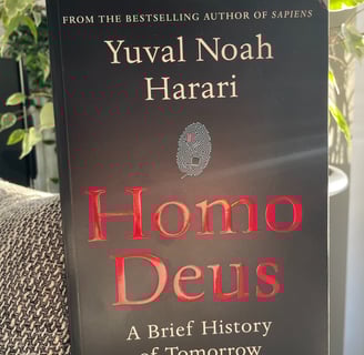 a book cover of the book homos deus