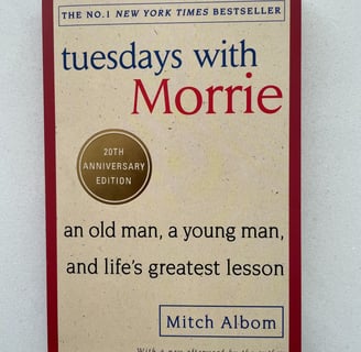 a book cover of Tuesdays with Morrie