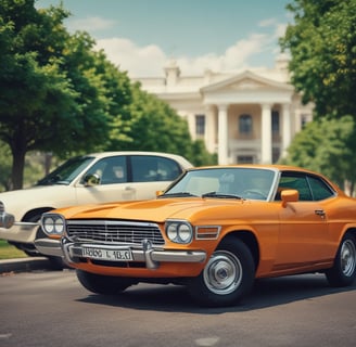 a car parked in front of a white house No Deposit Car Insurance: Affordable Coverage with No Upfront