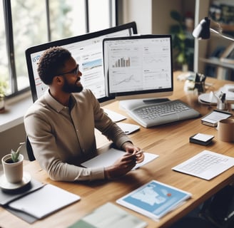 image of busines owner using google ads