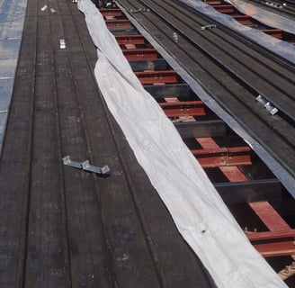 New purlin installation to strengthen existing roof structure