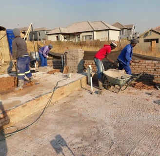 Upper section of construction of new dwelling, Wildtuinpark Estate, Krugersdorp