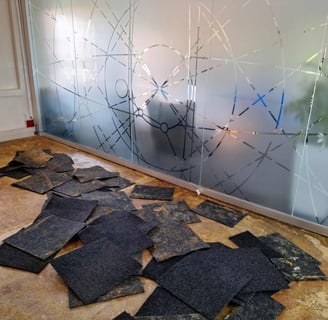 Carpet removal before office remodeling project. Fourways, Sandton