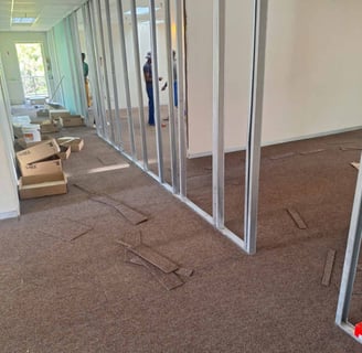 Drywall partition for office remodeling project, Fourways Golf Estate, Fourways