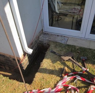 Excavation works before damp proofing procedures, Randburg, Eagle Canyon, Golf Estate