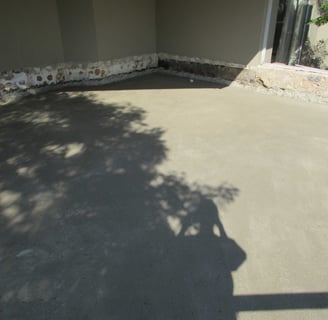 Waterproofing screed in a state of cure, Sandton, Fourways