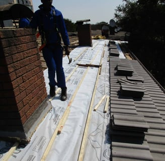 General roof revamping layout for laying new roof tiles, Hyde Park, Johannesburg