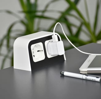 Stock photo of integrated USB charging setup for smart kitchen planning