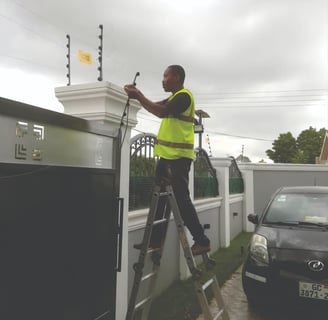 I plug cable installation electric fence work in Ghana